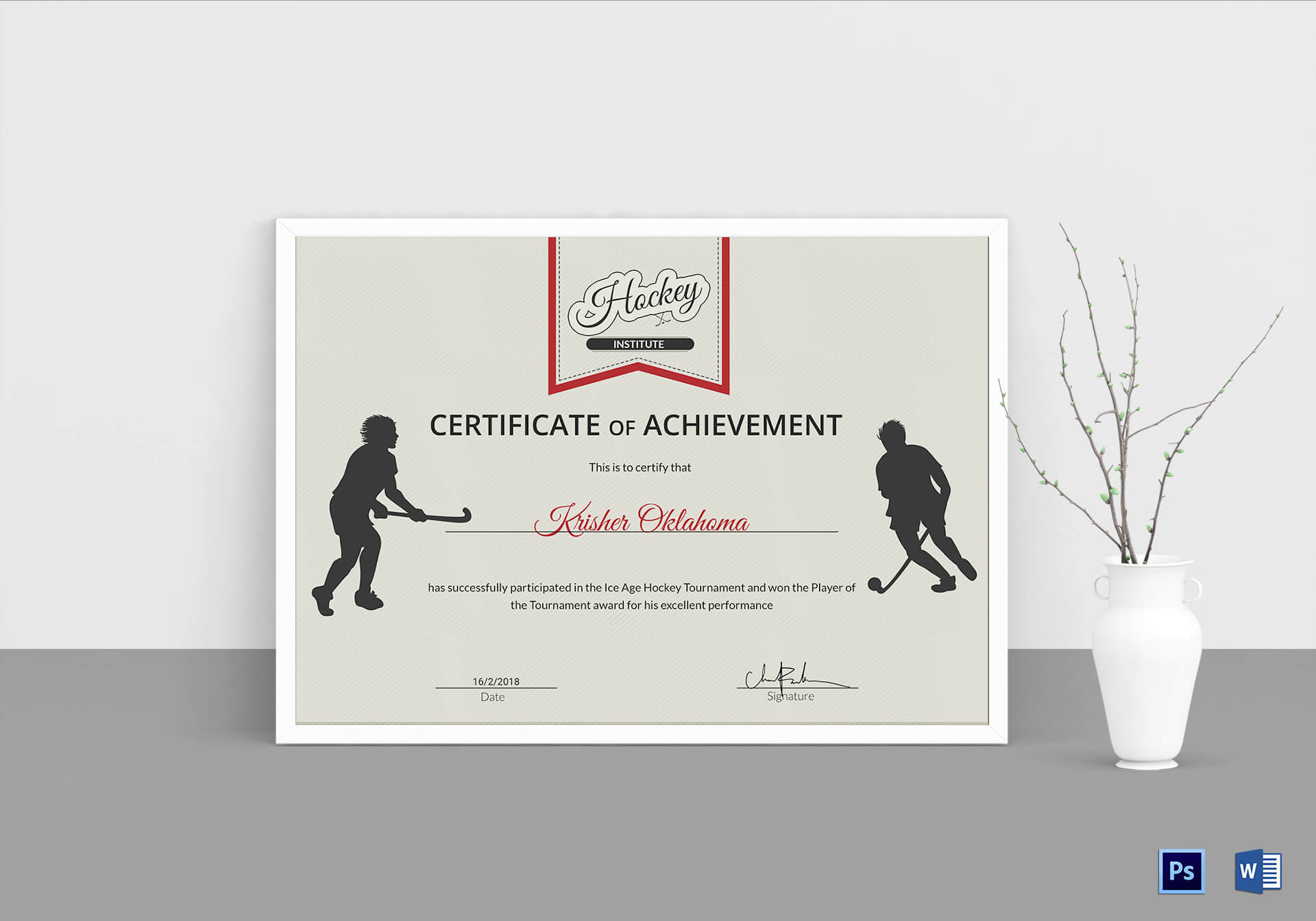 Ice Hockey Achievement Certificate Template Intended For Hockey Certificate Templates