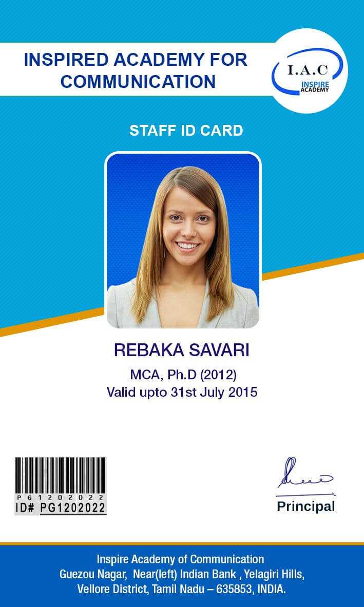 Id Card Designs | Id Card Template, School Id, Business Card In Pvc Id Card Template