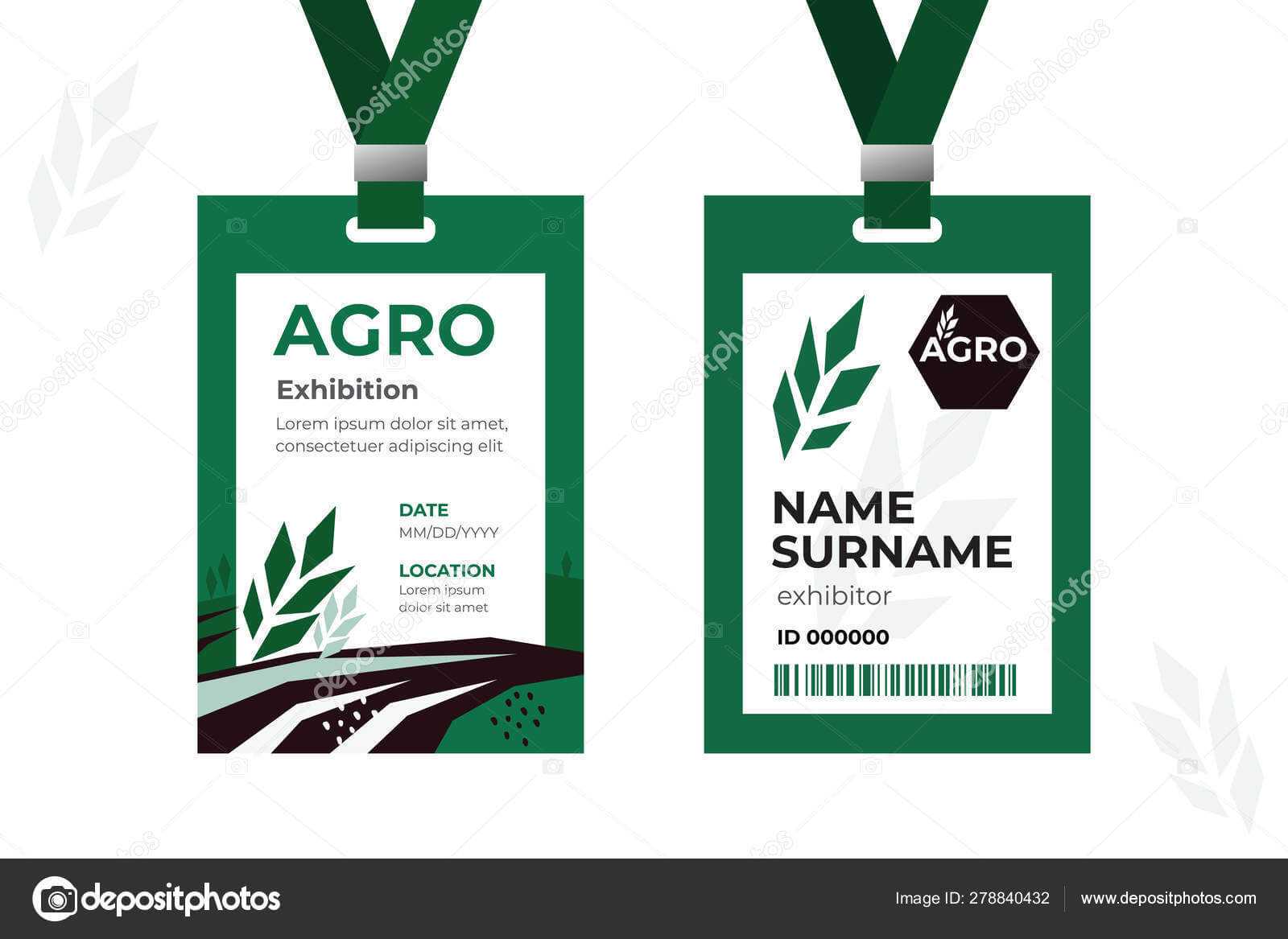 Id Card Template — Stock Vector © Olgastrelnikova #278840432 Throughout Conference Id Card Template