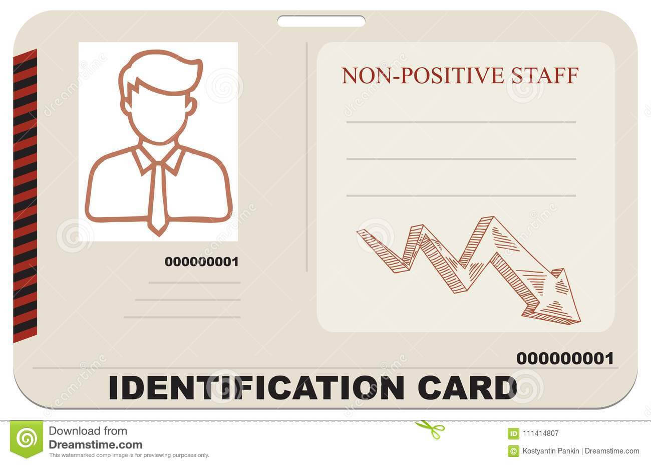 Identification Card For Non Positive Staff Stock Vector With Mi6 Id Card Template