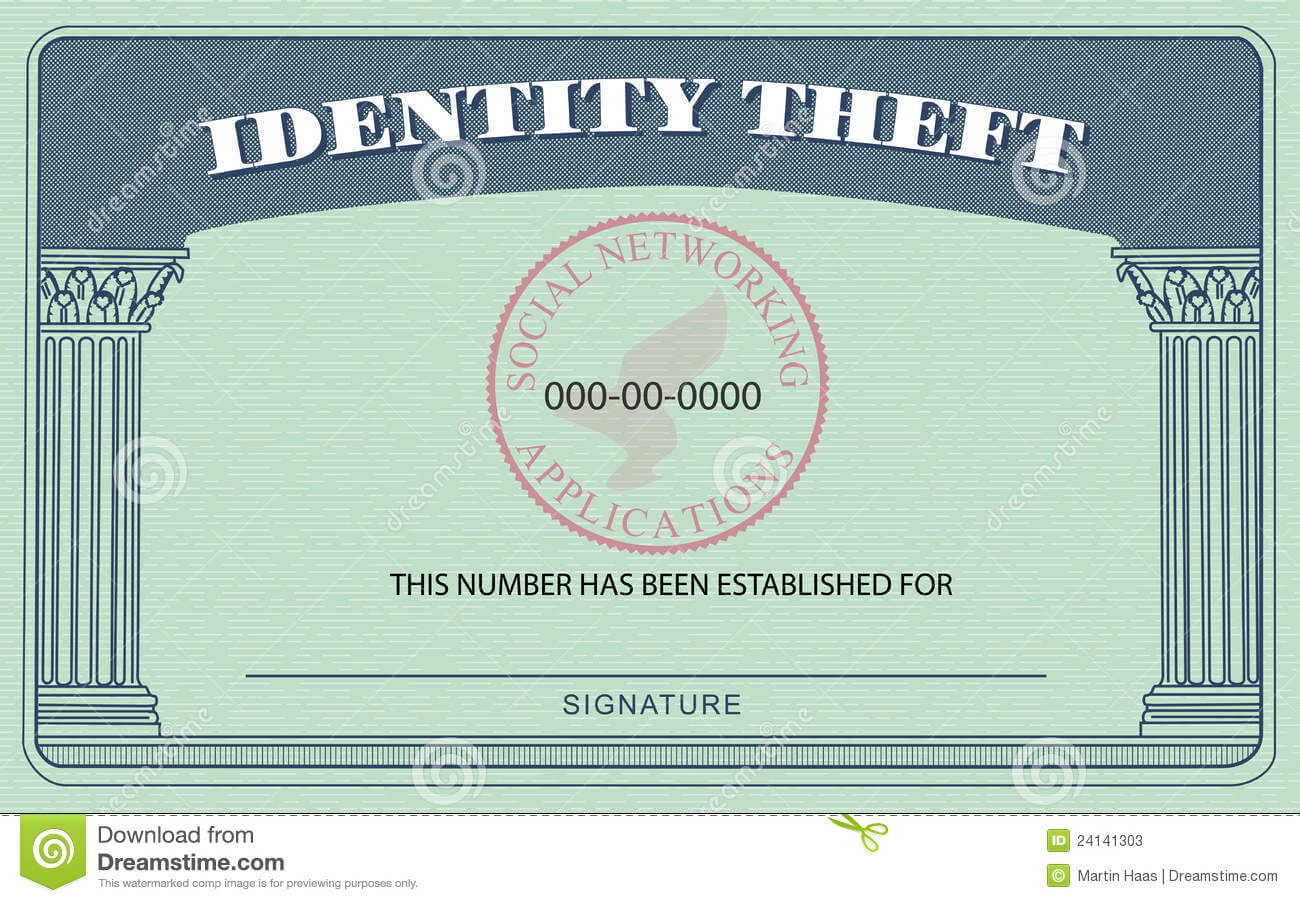 Identity Theft Card Stock Illustration. Illustration Of Inside Blank Social Security Card Template Download
