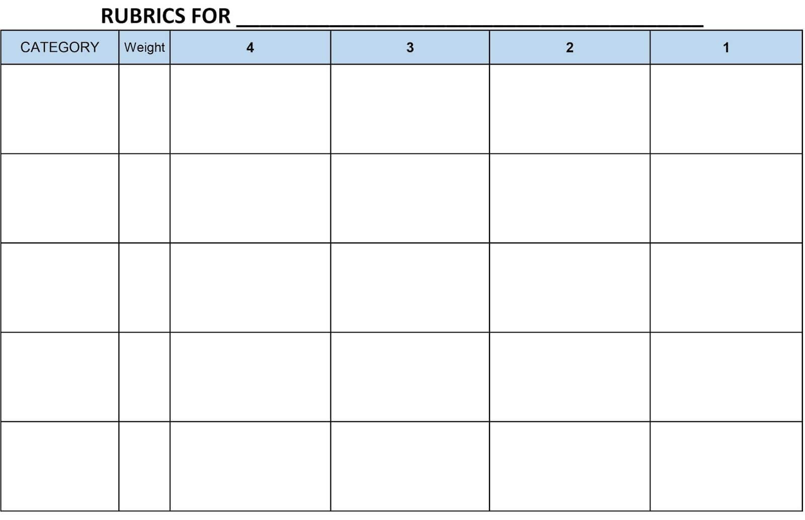 Image Result For Blank Rubric Template Editable | Rubrics Throughout Blank Rubric Template