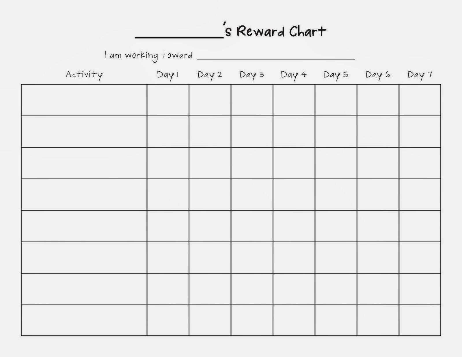 Image Result For Blank Sticker Charts | Reward Chart Inside Blank Reward Chart Template