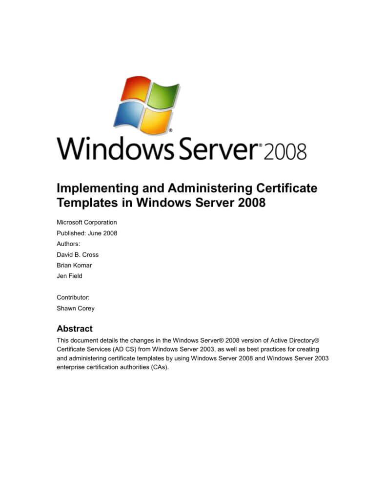Implementing And Administering Certificate Templates Throughout Active Directory Certificate Templates