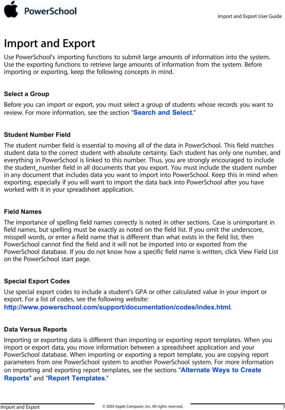 Import And Export User Guide Powerschool Student Information With Regard To Powerschool Reports Templates