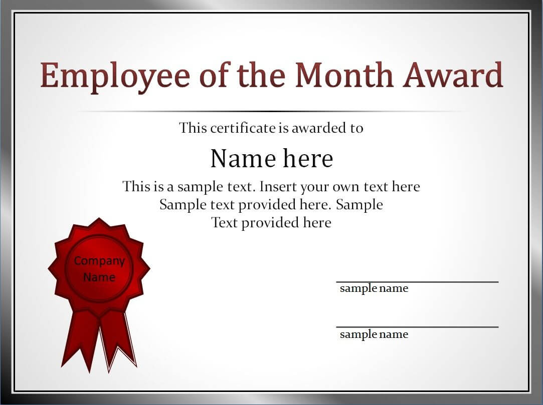 Impressive Employee Of The Month Award And Certificate For Employee Of The Month Certificate Templates