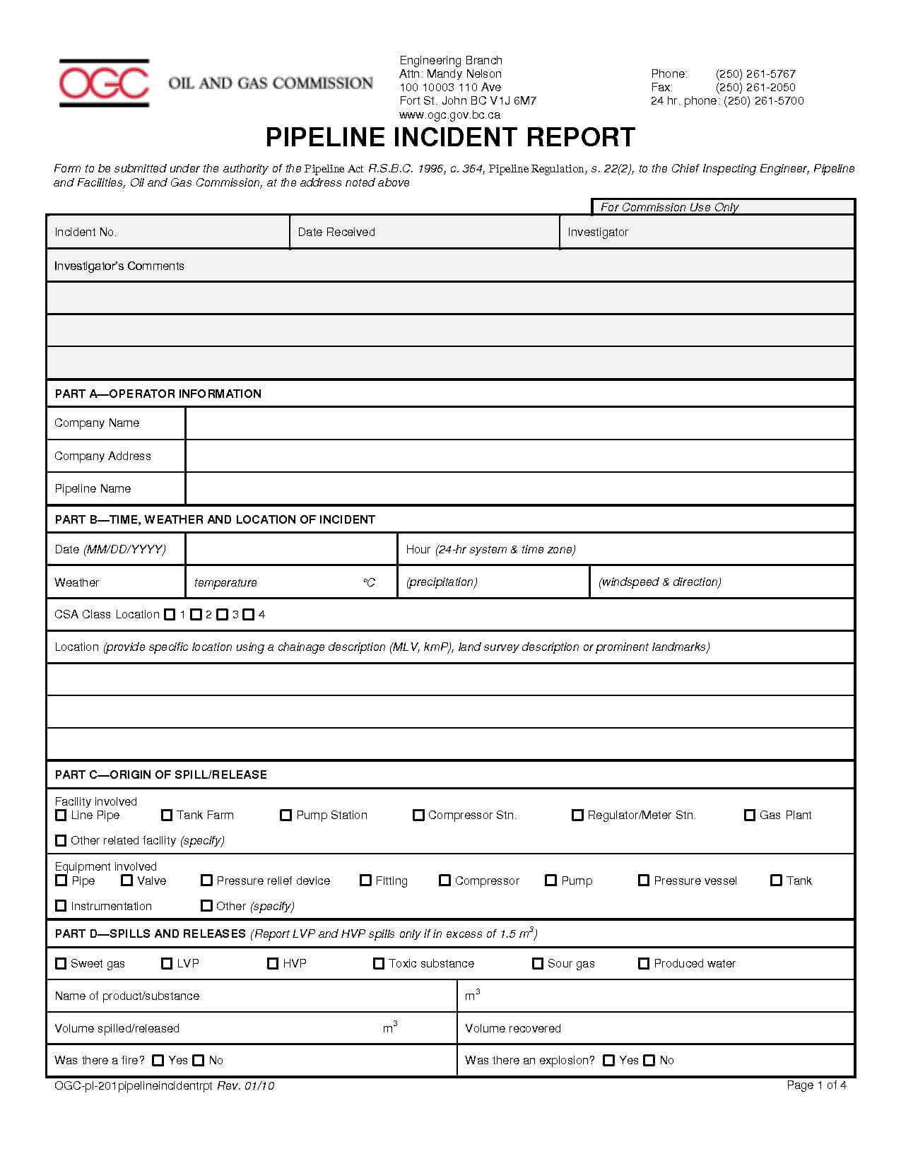 Incident Hazard Report Form Template ] – Printable Accident Pertaining To Incident Hazard Report Form Template