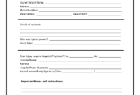 Incident Report Template | Incident Report Form, Incident in Injury Report Form Template