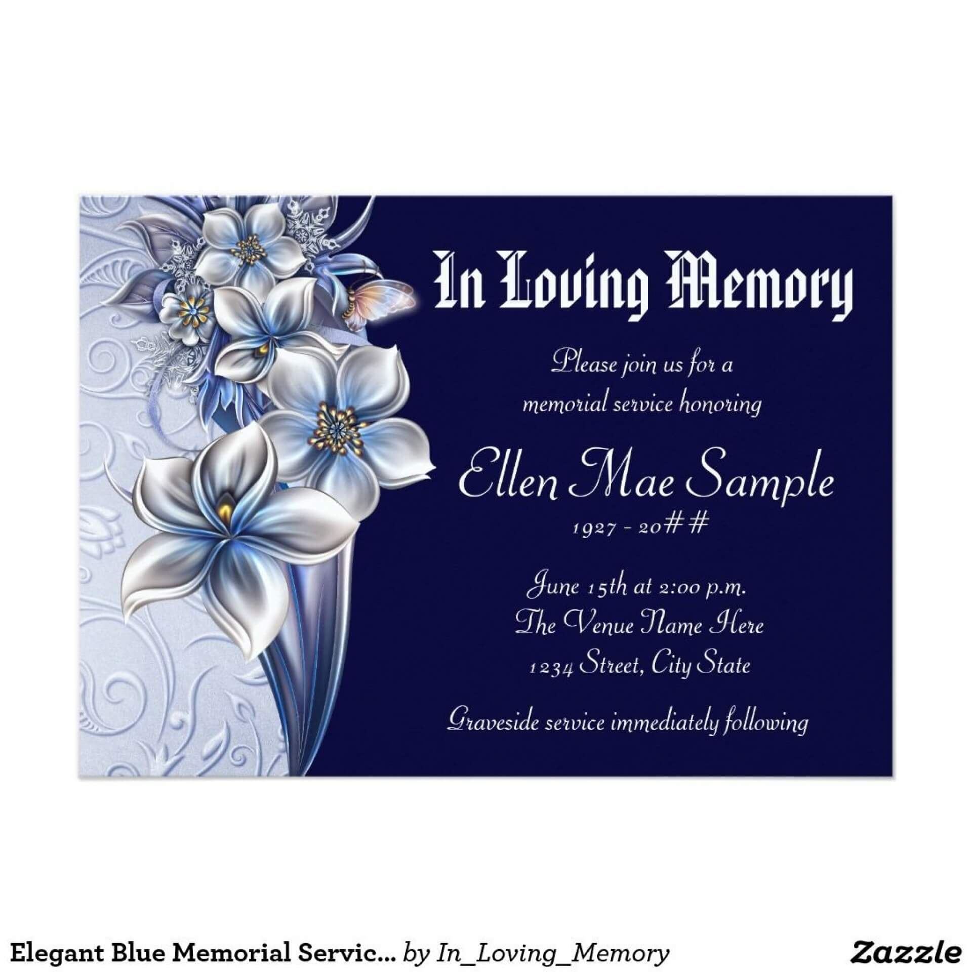 Incredible Funeral Invitation Template Free Ideas Reception Intended For Funeral Invitation Card Template