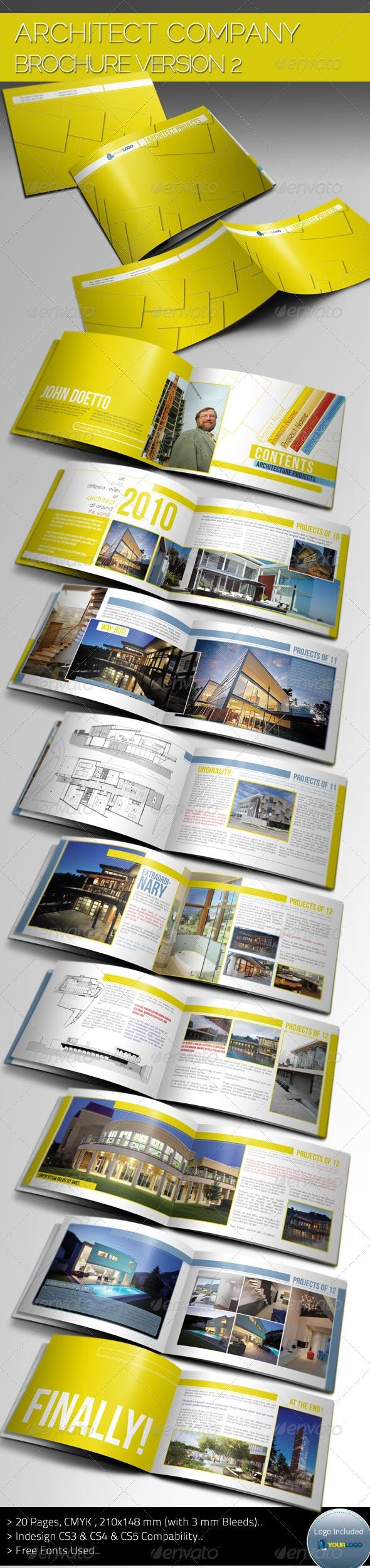Indesign Brochure Template Graphics, Designs & Templates Regarding Architecture Brochure Templates Free Download