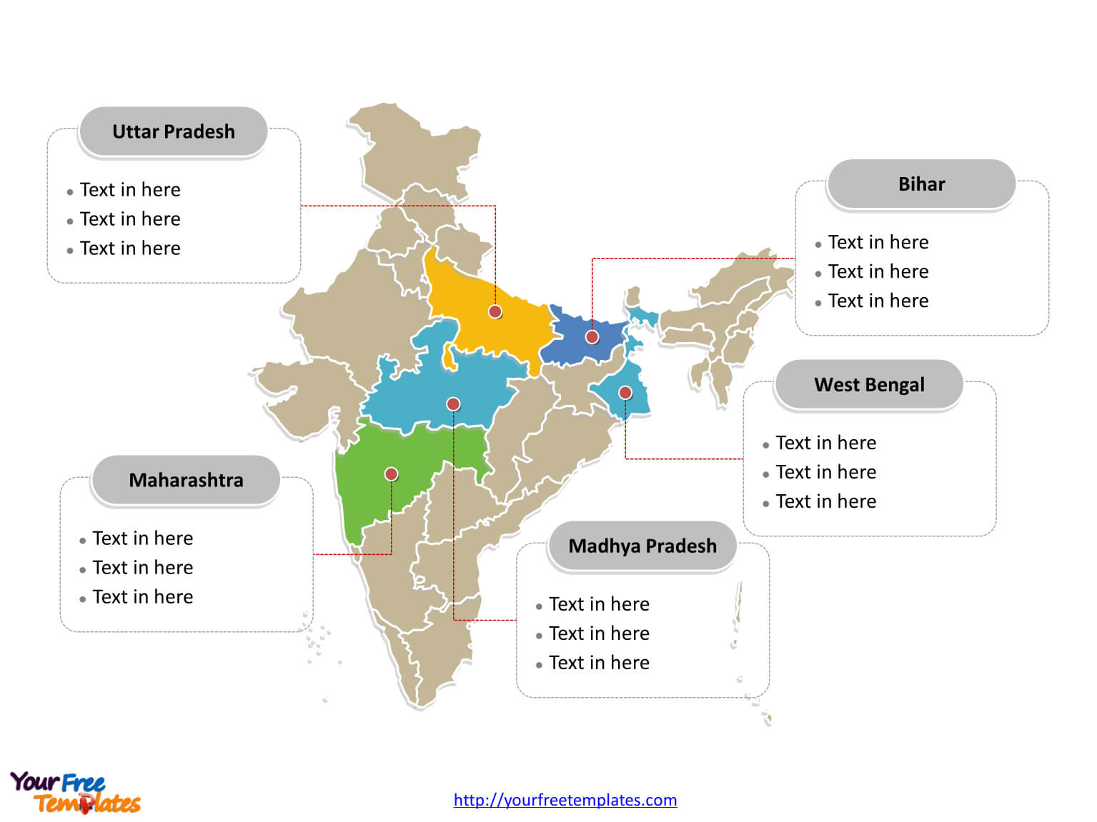 India Map Blank Templates – Free Powerpoint Templates Throughout Blank City Map Template