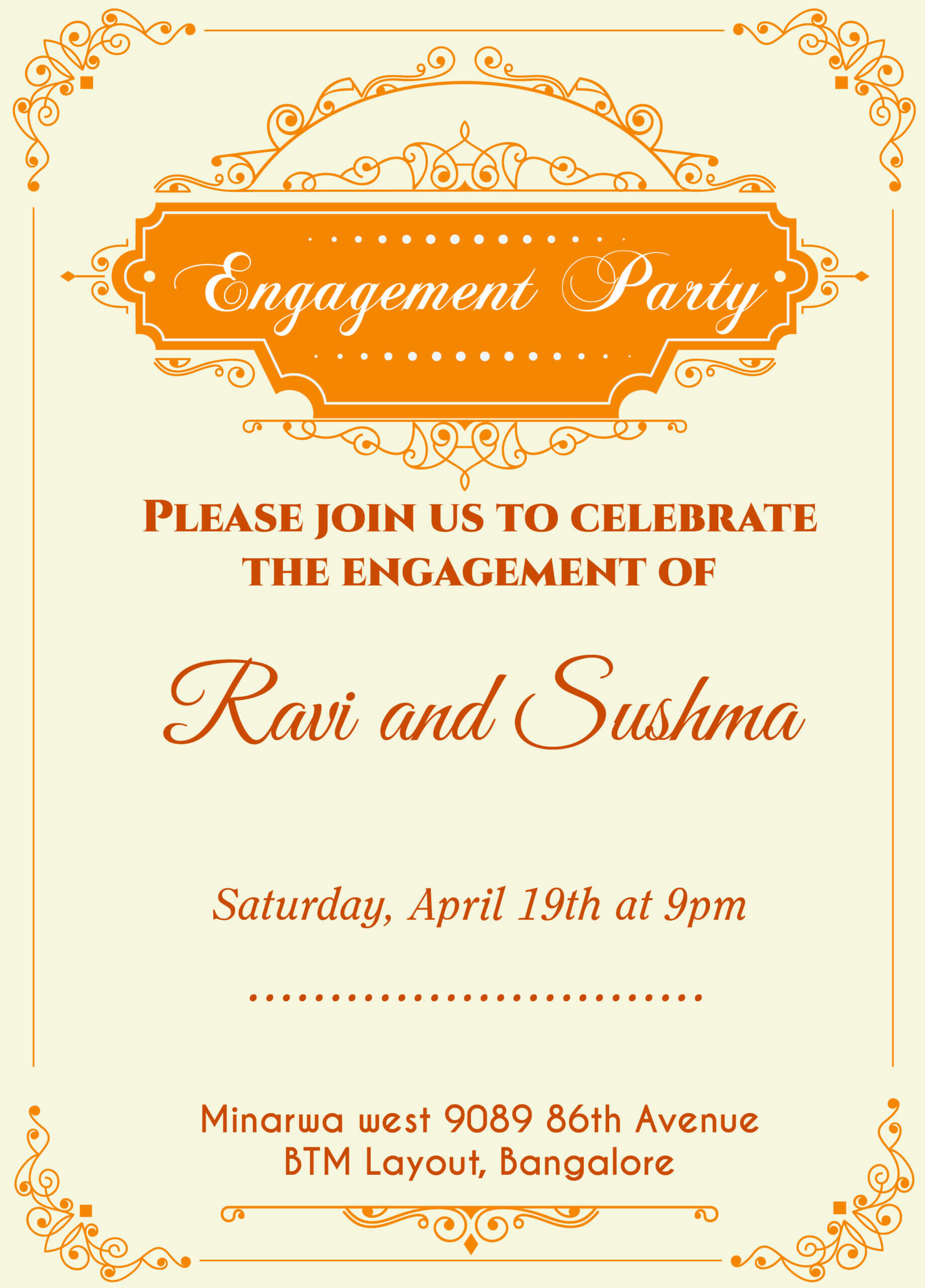 Indian Engagement Invitation Card With Wordings Check It Out With Regard To Engagement Invitation Card Template