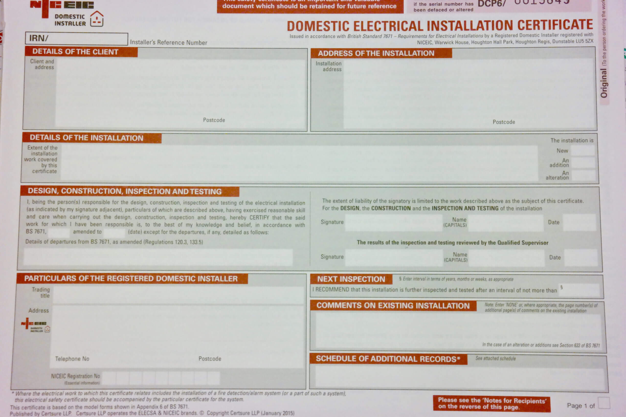Inspections, Certification & Testing – Auber Electrical With Regard To Electrical Minor Works Certificate Template