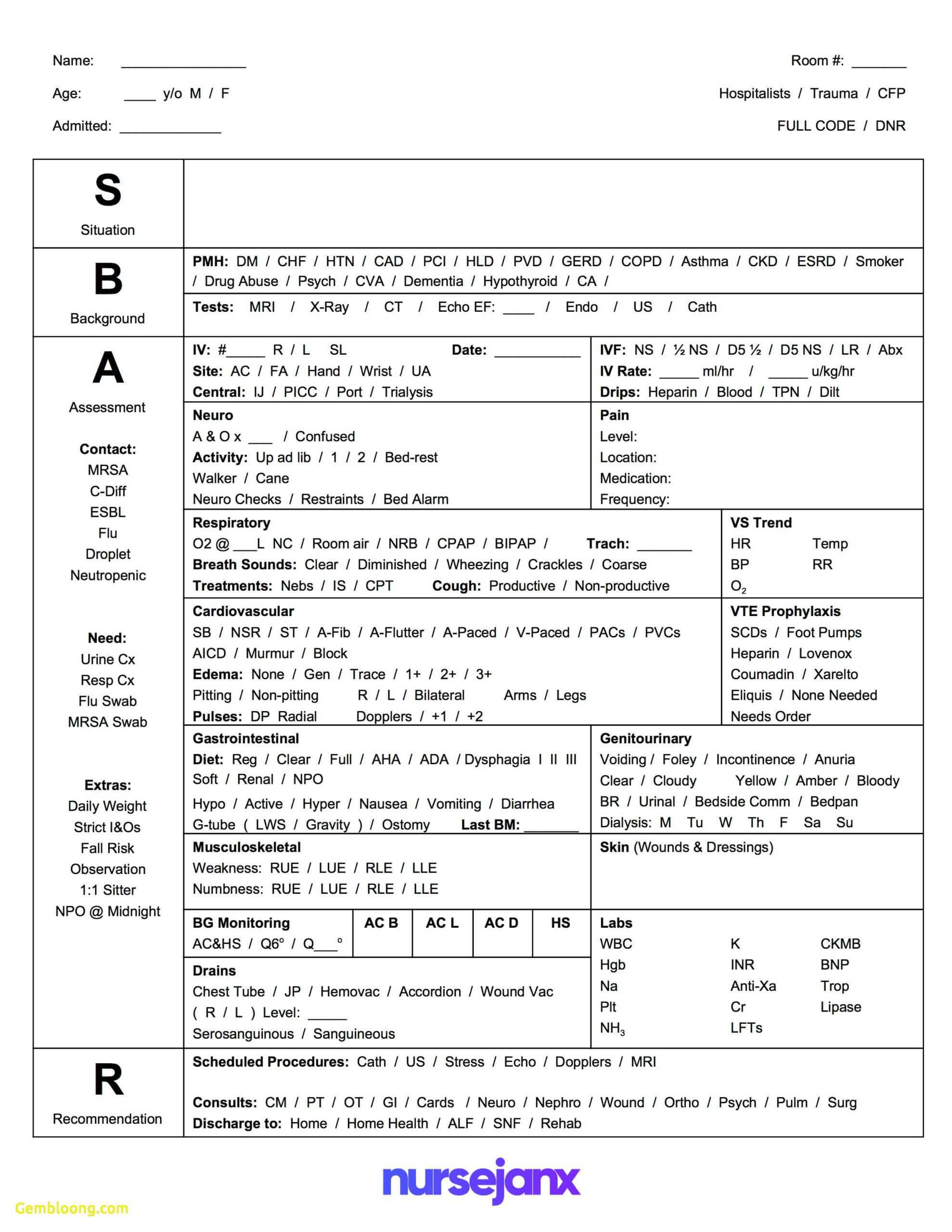 Inspirational Nursing Handoff Report Template | Best Pertaining To Nursing Handoff Report Template