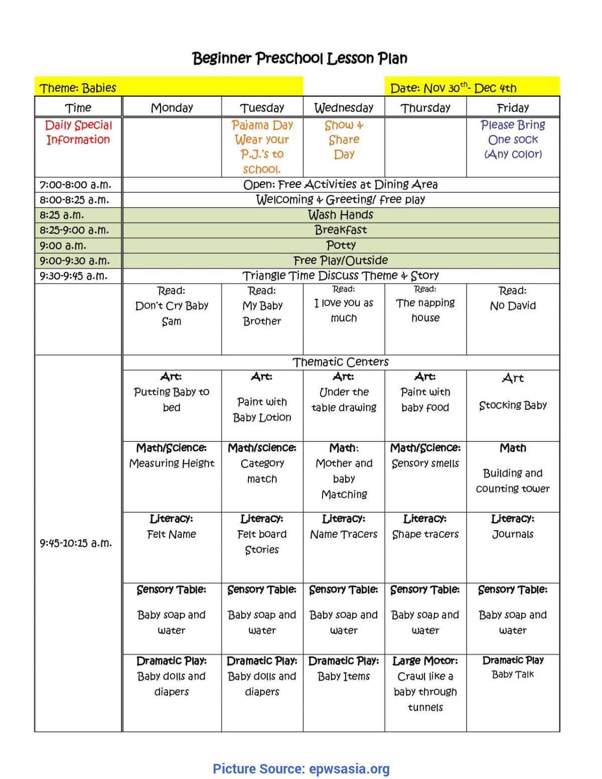 Interesting Free Printable Preschool Lesson Plans Free Regarding Blank Preschool Lesson Plan Template