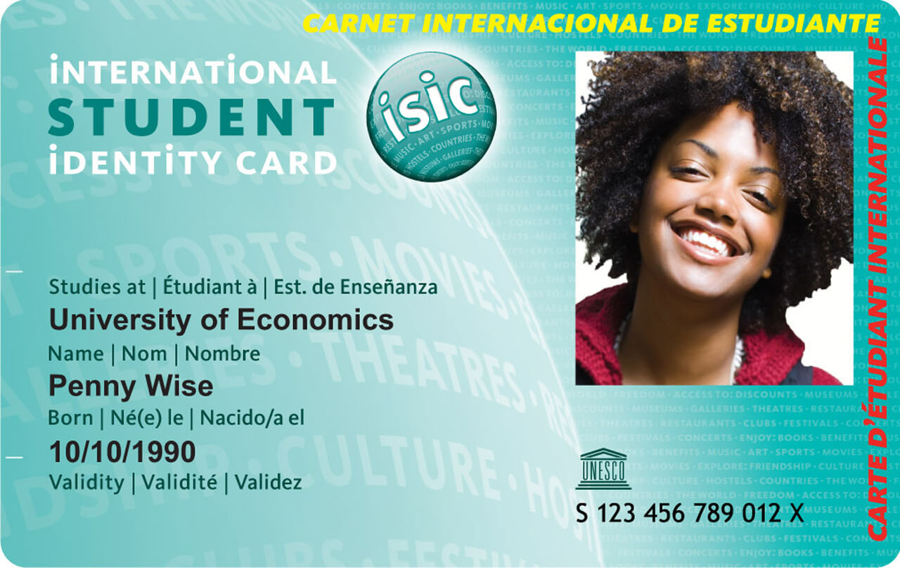 International Student Card With Isic Card Template
