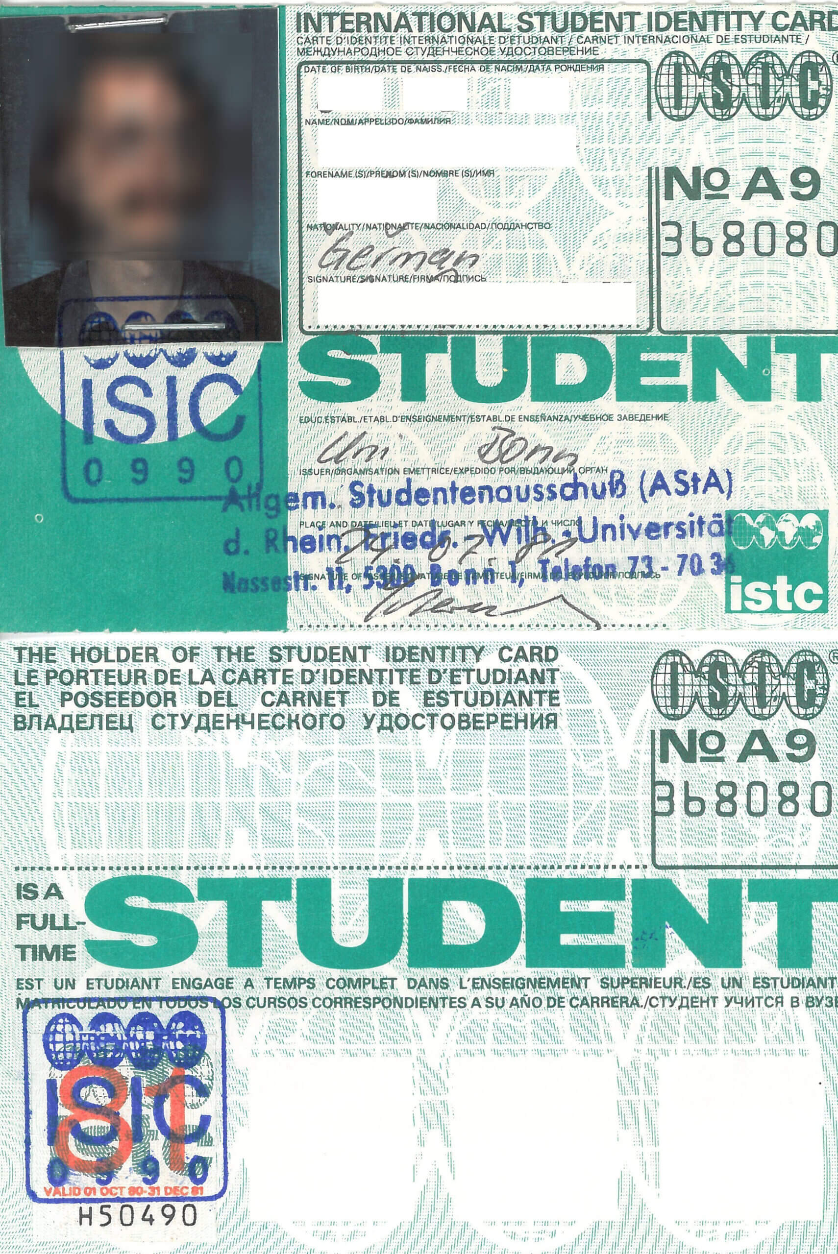 International Student Identity Card – Wikiwand For Isic Card Template