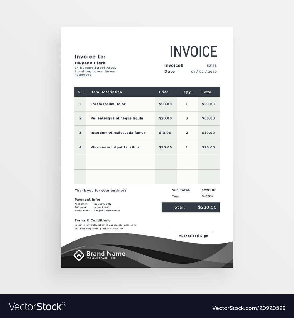 Invoice Design Template Modern Creative Freelance Free Word Within Web Design Invoice Template Word