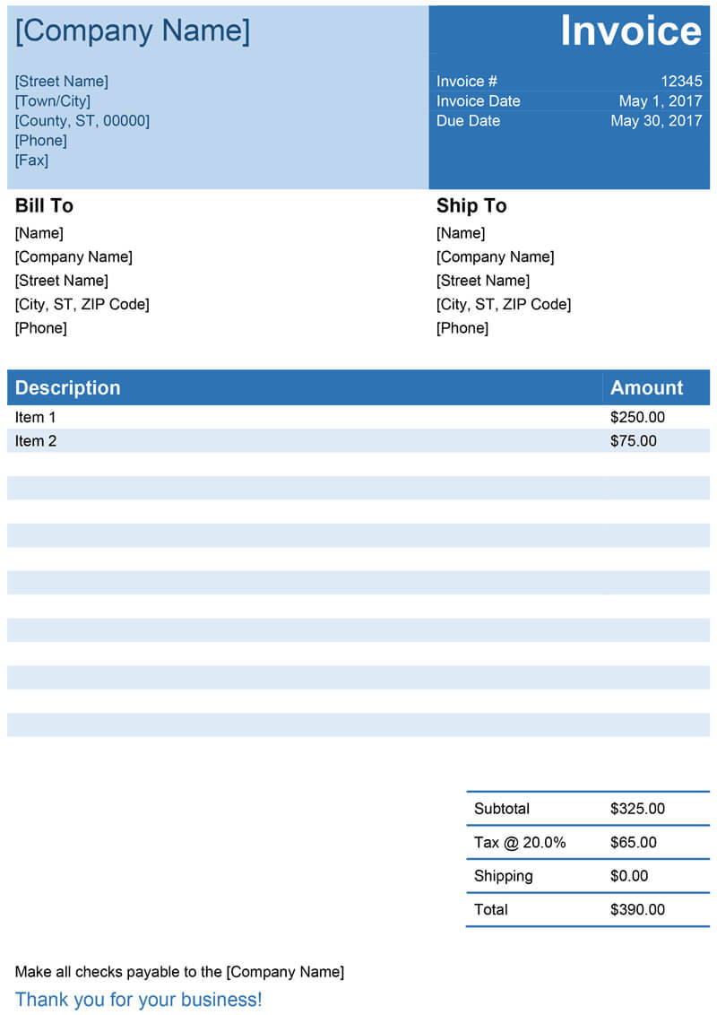 Invoice Template For Word – Free Simple Invoice Inside Free Invoice Template Word Mac