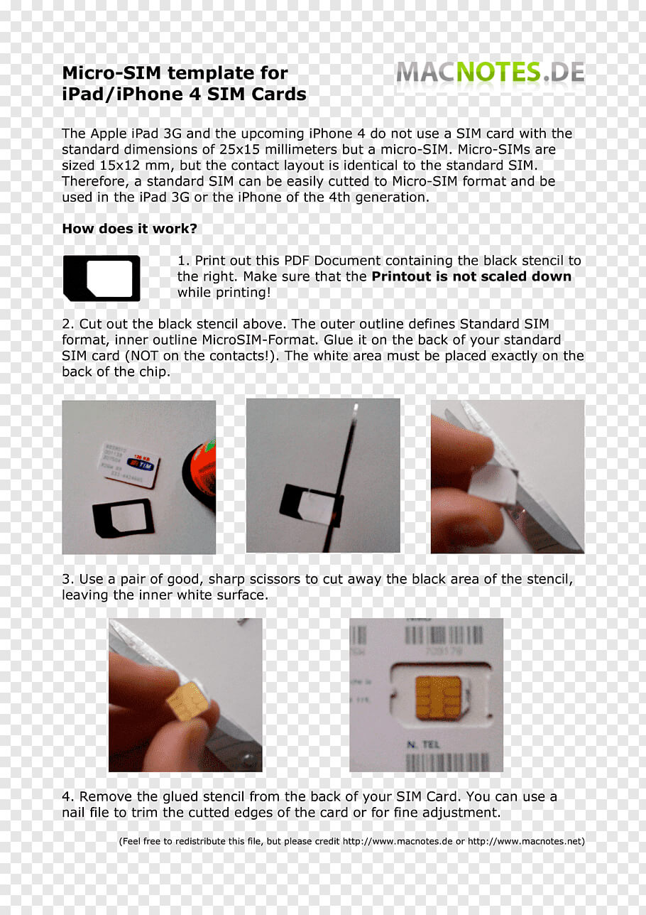 Iphone 5 Iphone 4 Micro Sim Subscriber Identity Module Throughout Sim Card Template Pdf