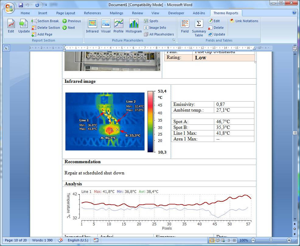Irt Cronista | Grayess - Infrared Software And Solutions With Regard To Thermal Imaging Report Template