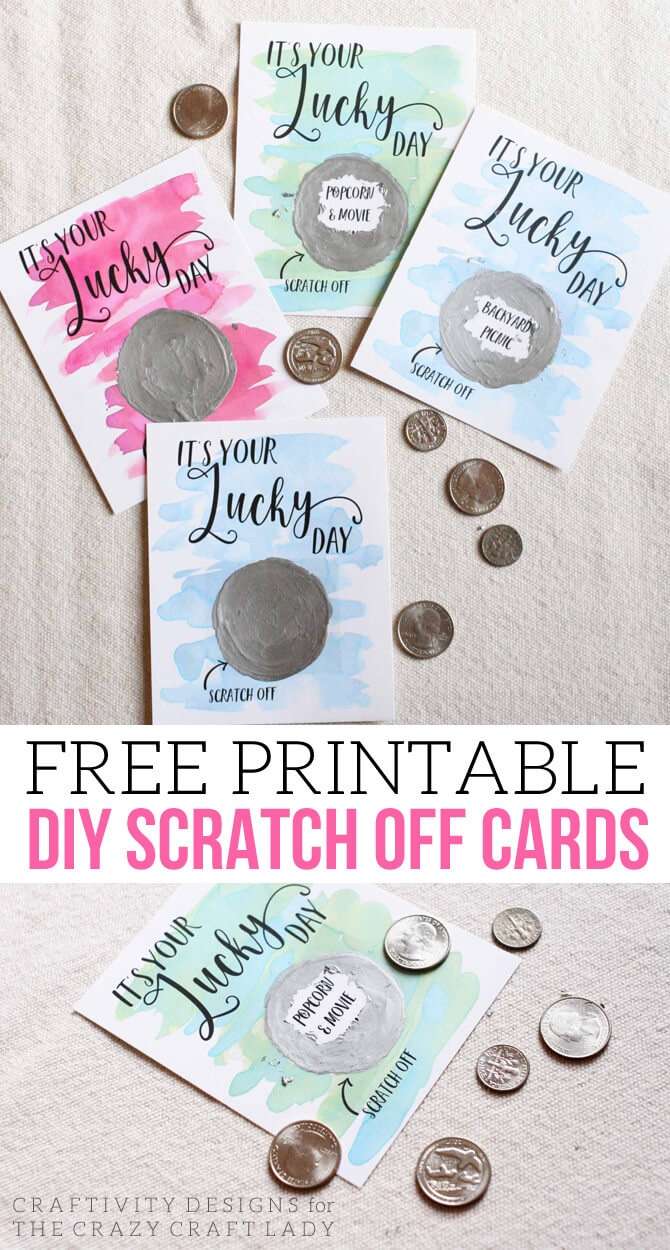 It's Your Lucky Day! Free Diy Scratch Off Cards – The Crazy Inside Scratch Off Card Templates