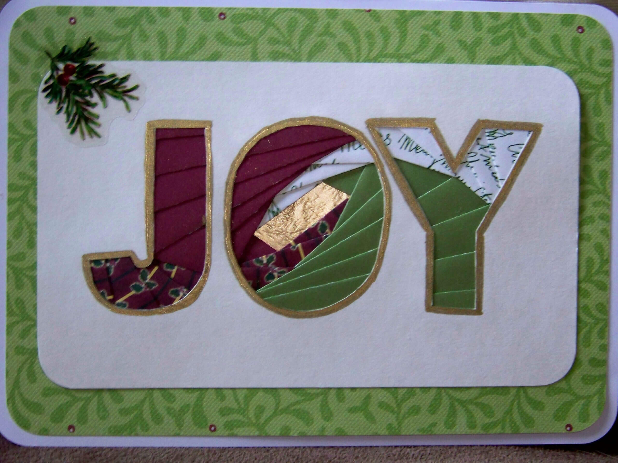 Joy Christmas Card : Iris Folding | Iris Paper Folding, Iris For Iris Folding Christmas Cards Templates