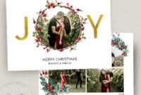 Joy Photo Christmas Card Template, Joy Christmas Card inside Christmas Photo Card Templates Photoshop