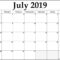 July 2019 Calendar | Free Printable Monthly Calendars For Month At A Glance Blank Calendar Template