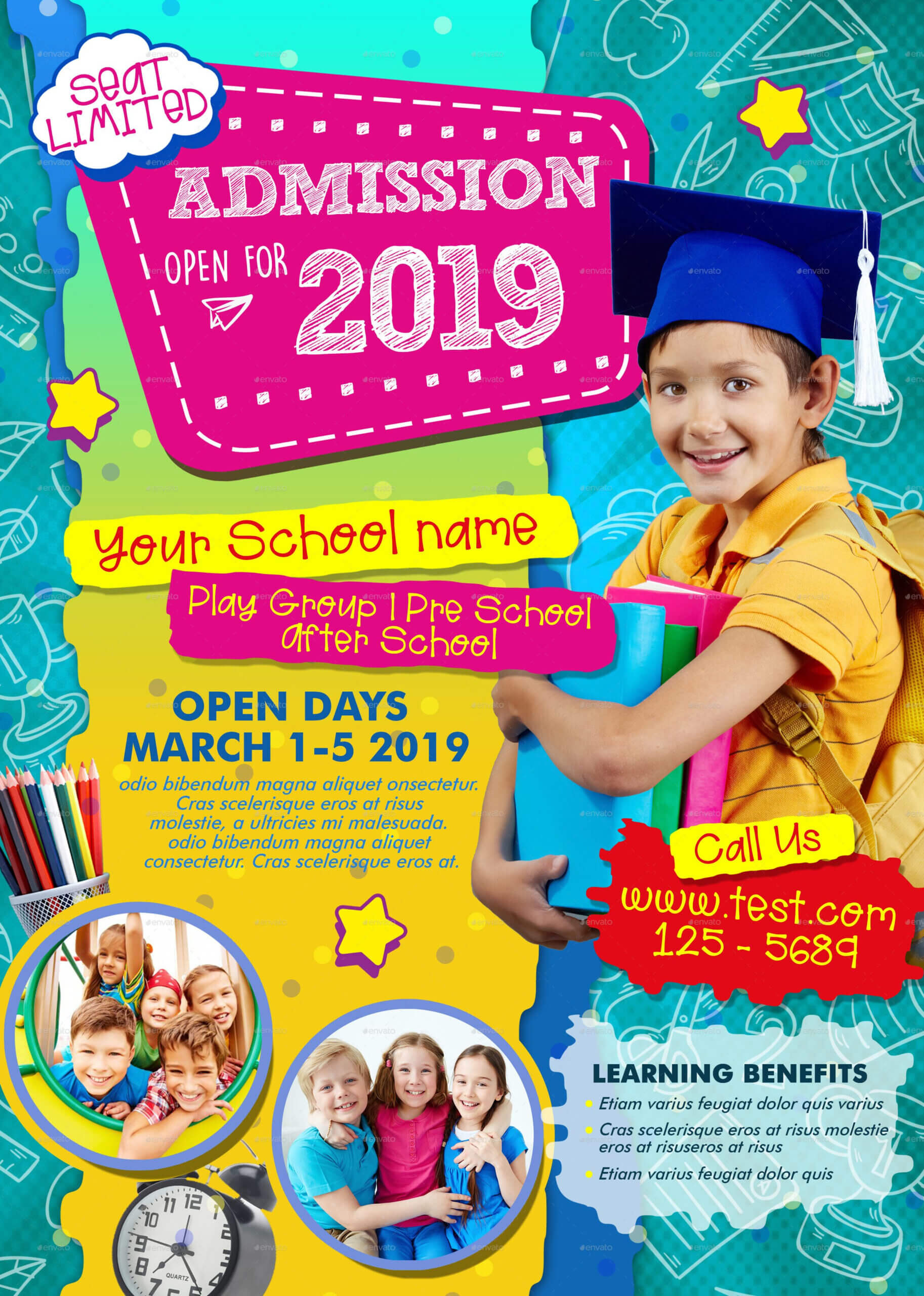 Junior School Admission Flyer | School Advertising, School Regarding Play School Brochure Templates