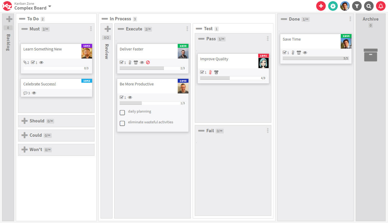Kanban Complex Board Example – Template From Kanbanzone In Kanban Card Template