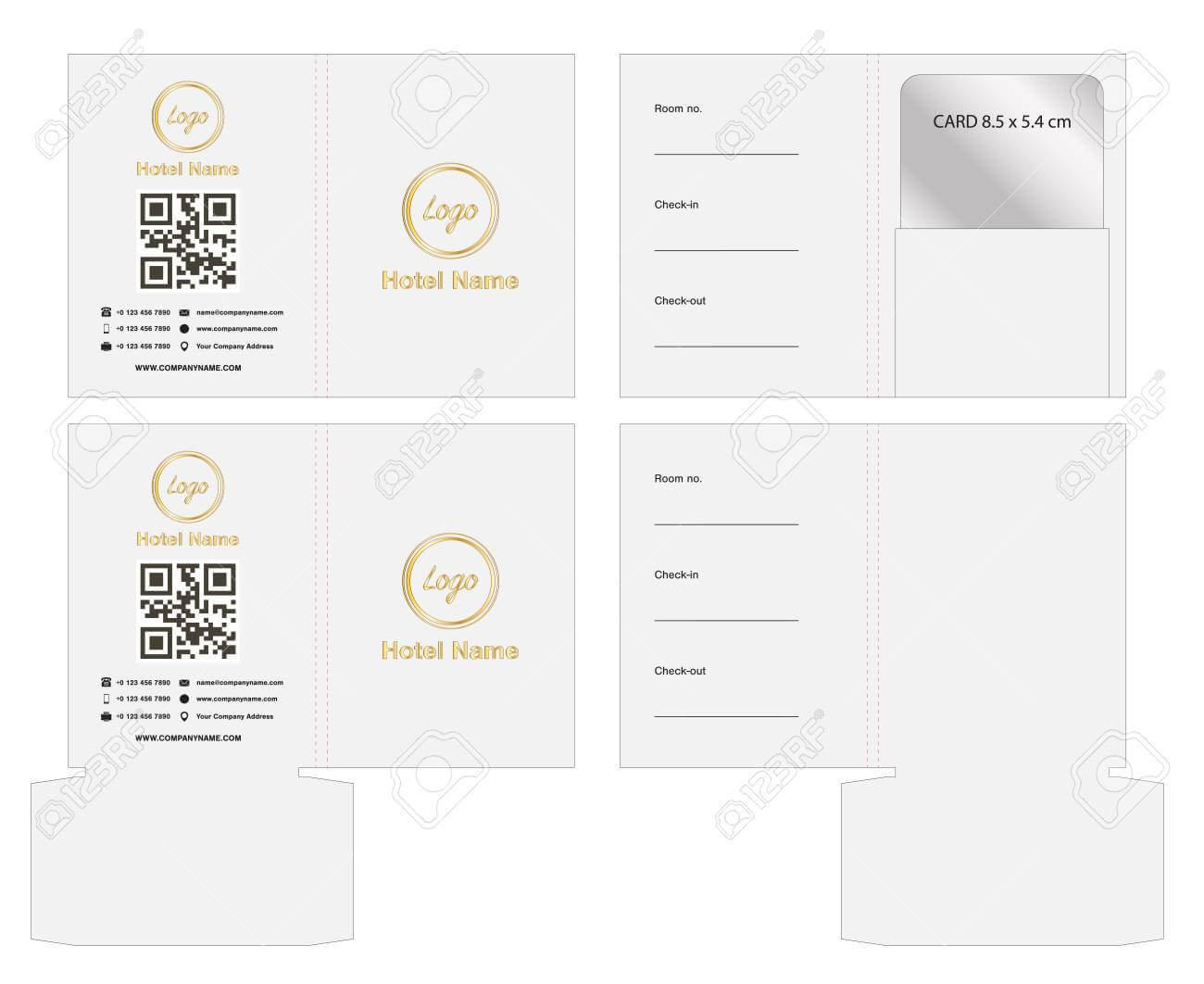 Key Card Envelope Die Cut Template Mock Up Illustration. With Regard To Hotel Key Card Template