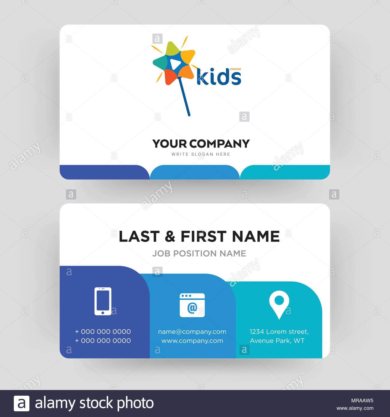 Kids Channel, Business Card Design Template, Visiting For Inside Id Card Template For Kids