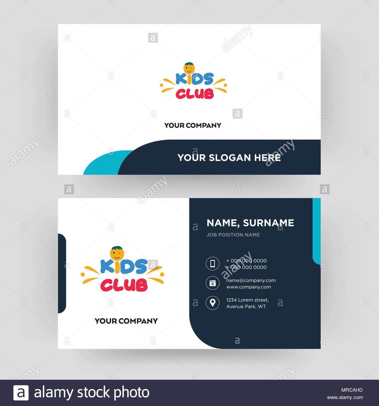 Kids Club, Business Card Design Template, Visiting For Your Pertaining To Id Card Template For Kids