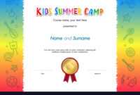 Kids Summer Camp Diploma Or Certificate Template pertaining to Summer Camp Certificate Template