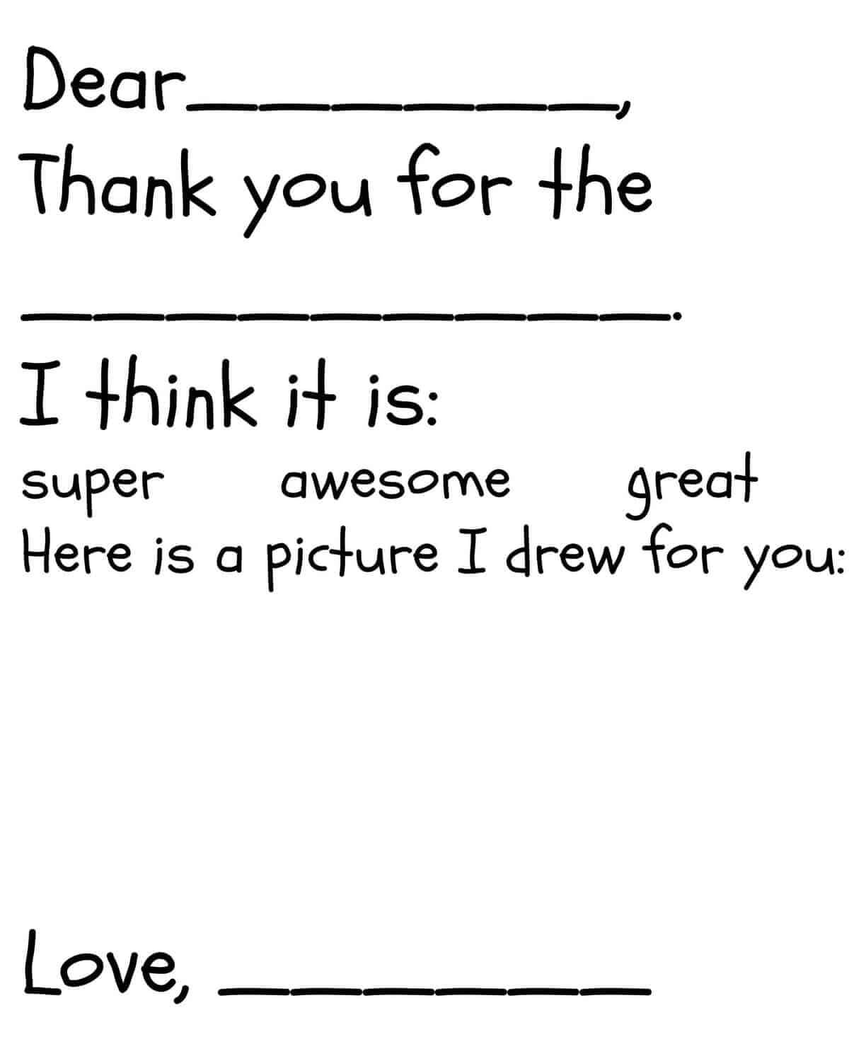 Kid's Thank You Card Printable | The Happier Homemaker Throughout Thank You Note Card Template