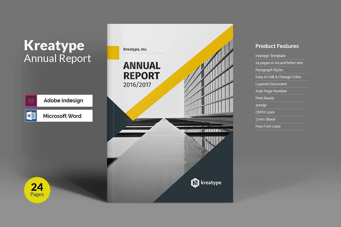 Kreatype Annual Reportkreatype Studio On @creativemarket Throughout Annual Report Template Word Free Download