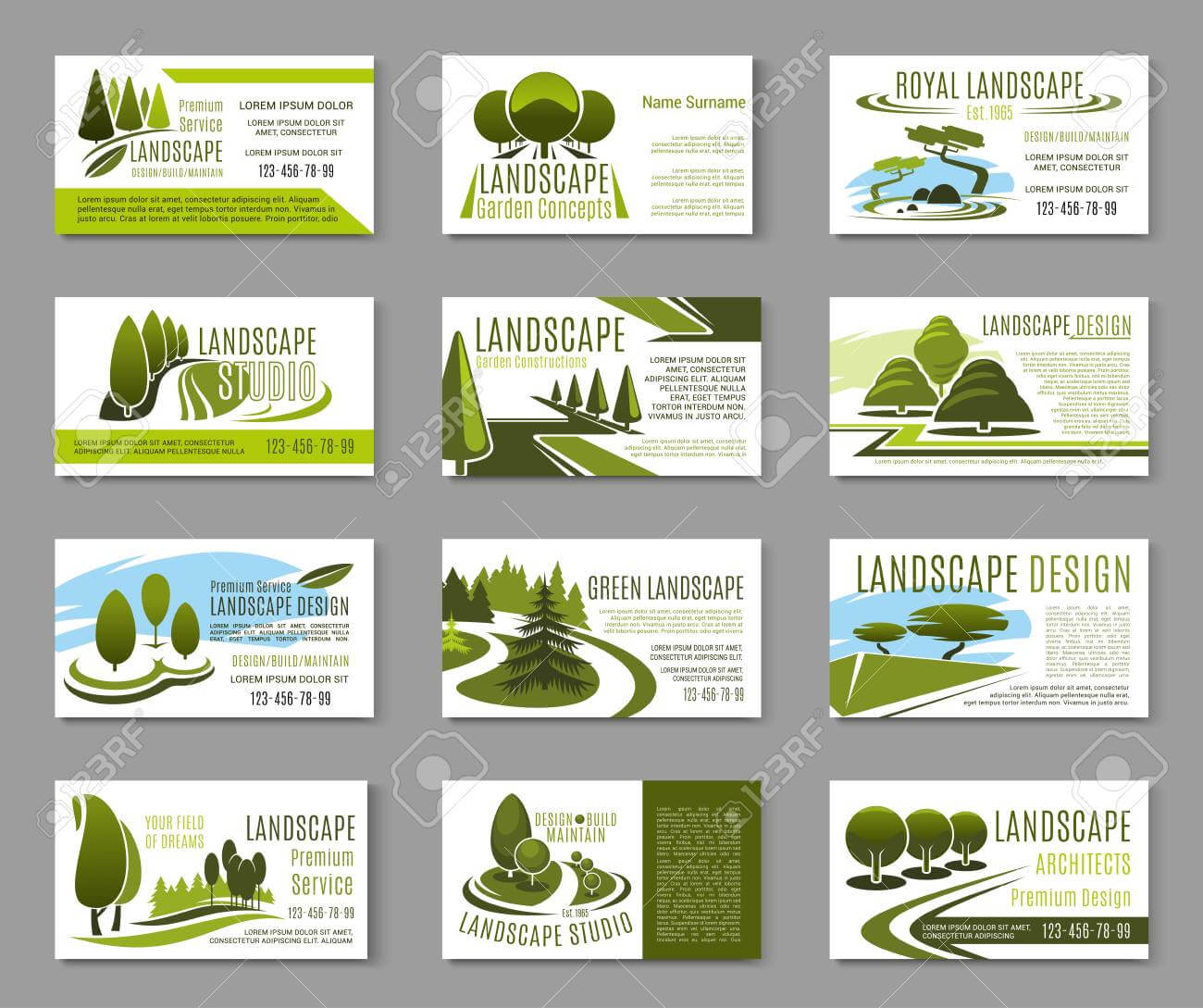 Landscape Design Studio Business Card Template Within Landscaping Business Card Template