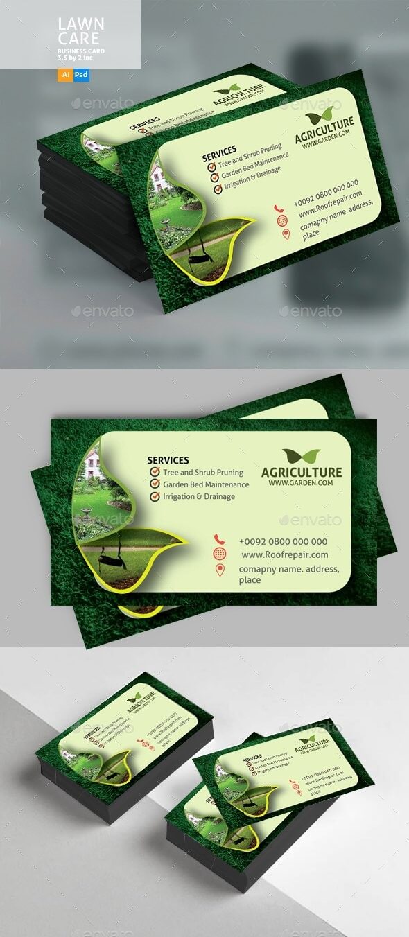 Landscaping Business Card Template Awesome Lawn Care With Regard To Lawn Care Business Cards Templates Free