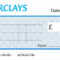 Large Blank Barclays Bank Cheque For Charity / Presentation With Large Blank Cheque Template