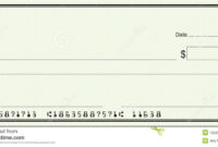 Large Blank Check - Green Security Background Stock Image with Fun Blank Cheque Template
