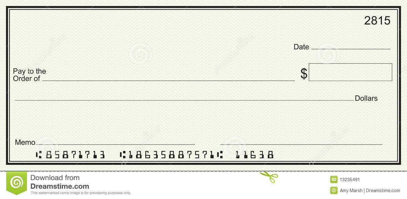 Large Blank Check – Green Security Background Stock Image With Fun Blank Cheque Template