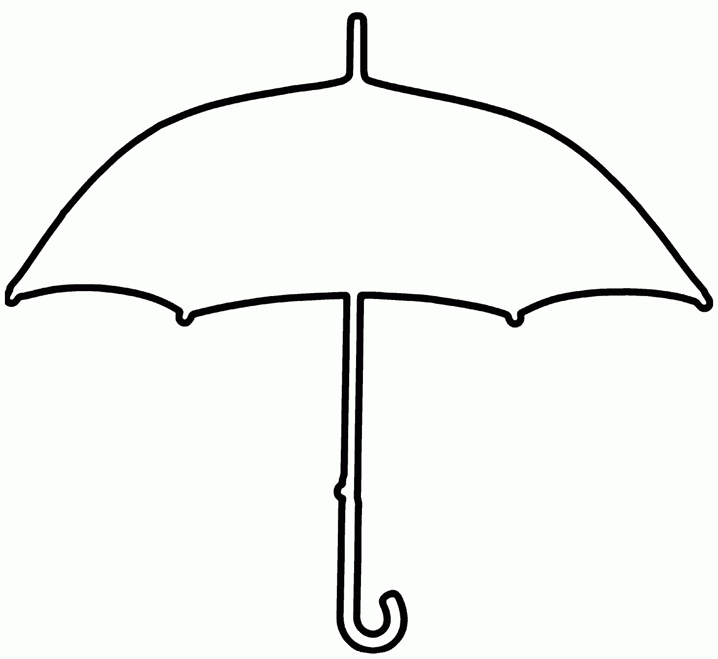 Large Umbrella Template | Umbrella Outline (Black And White In Blank Umbrella Template