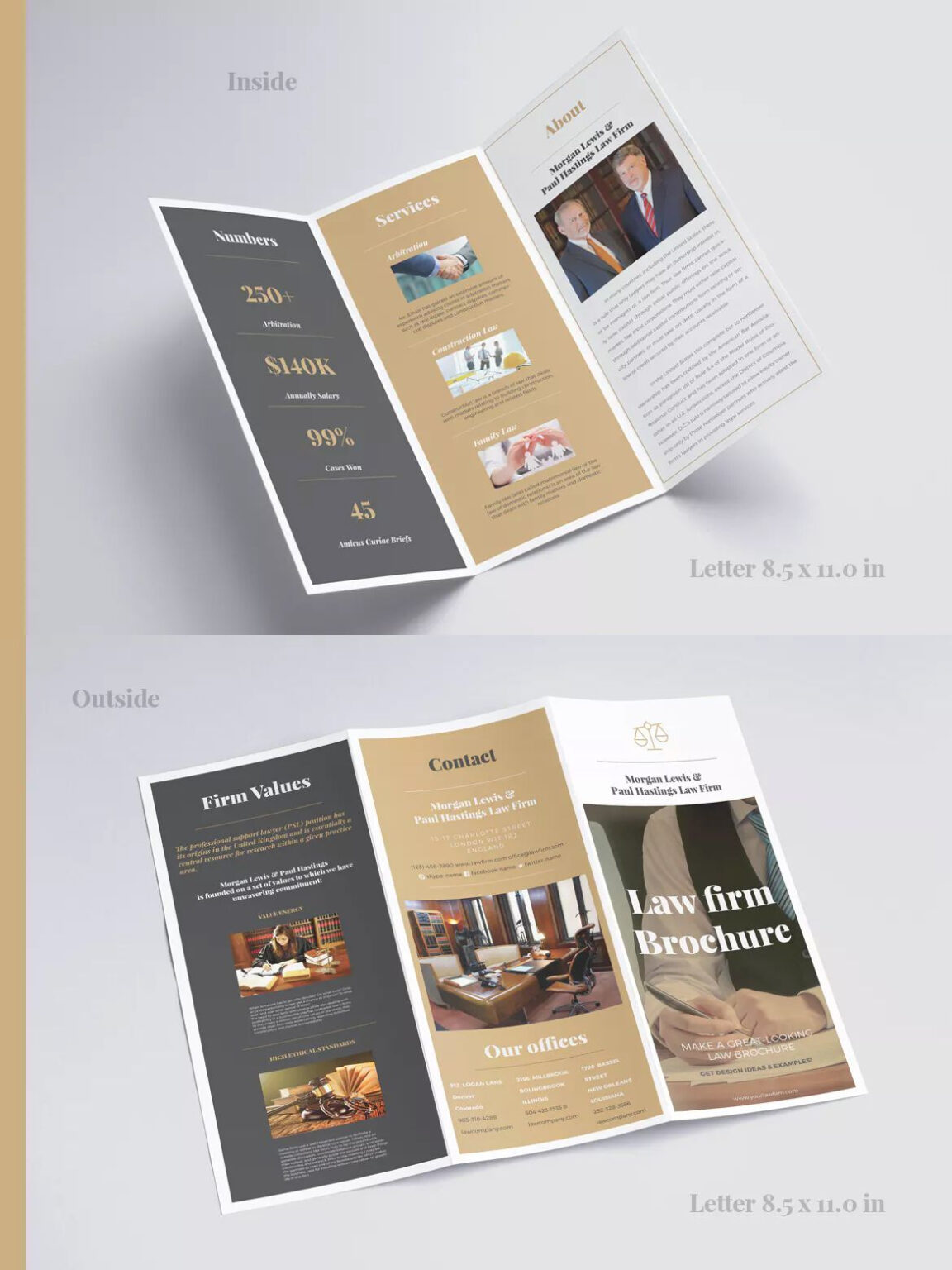 Law Firm TriFold Brochure Template Indesign Indd Brochure throughout