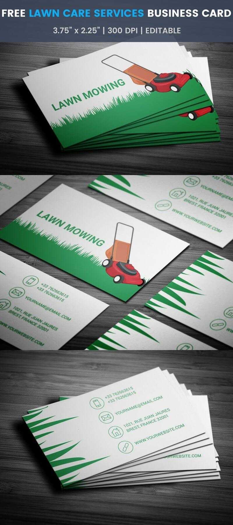 Lawn Care Services Business Card - Full Preview | Free Throughout Lawn Care Business Cards Templates Free