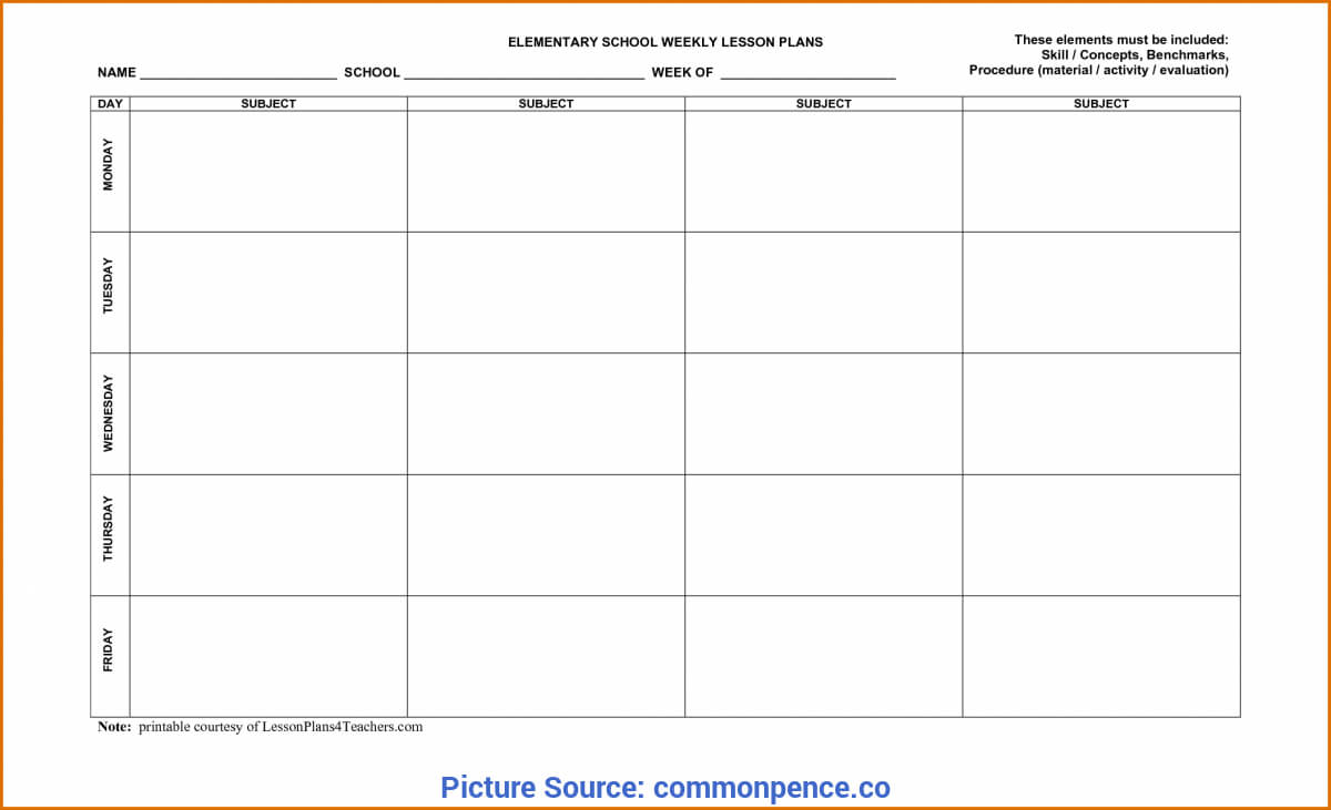 Lesson Planning Book Template – Common – Ota Tech In Teacher Plan Book Template Word