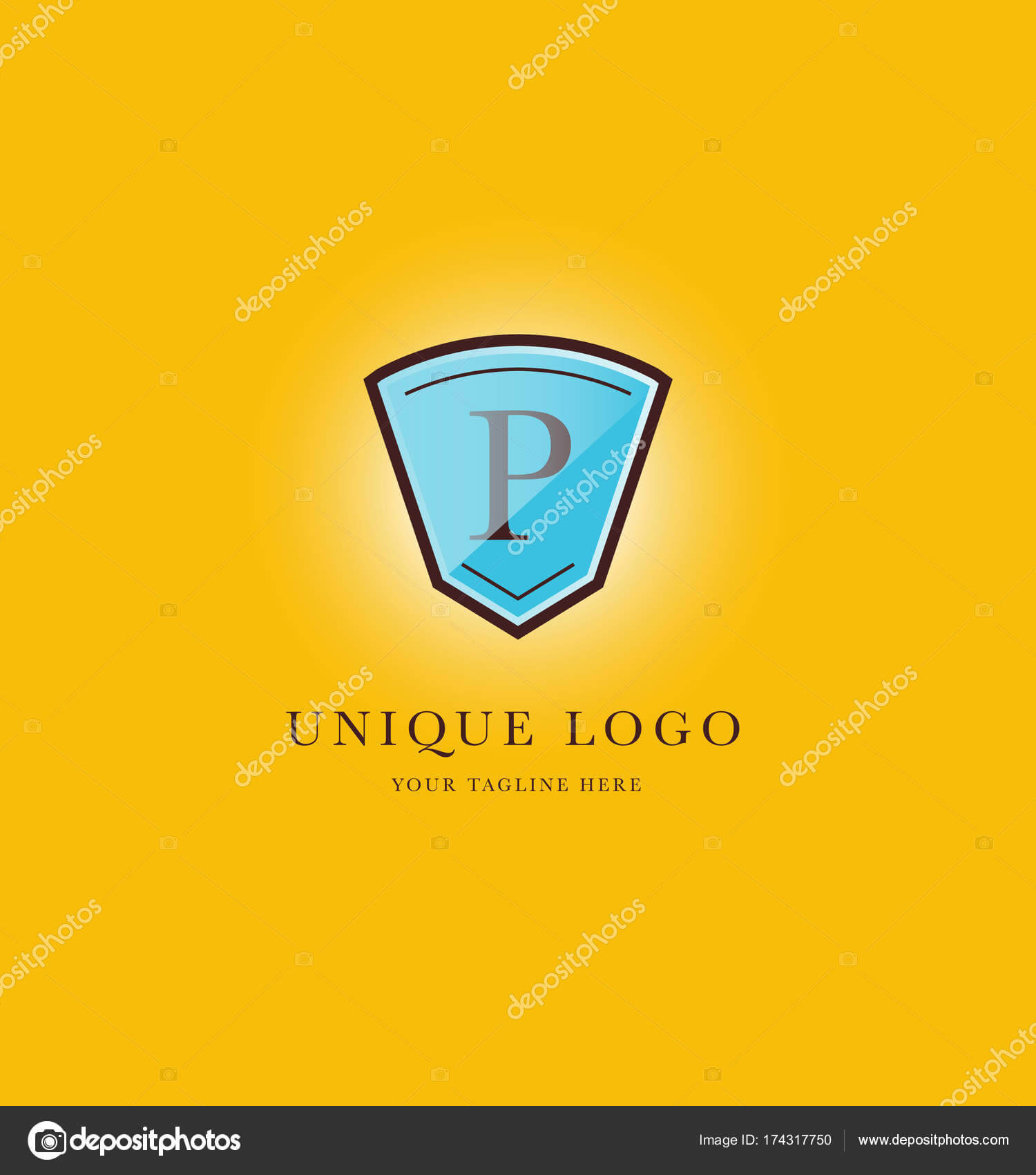 Letter Logo Shield Shape Icon Business Card Template Vector Within Shield Id Card Template