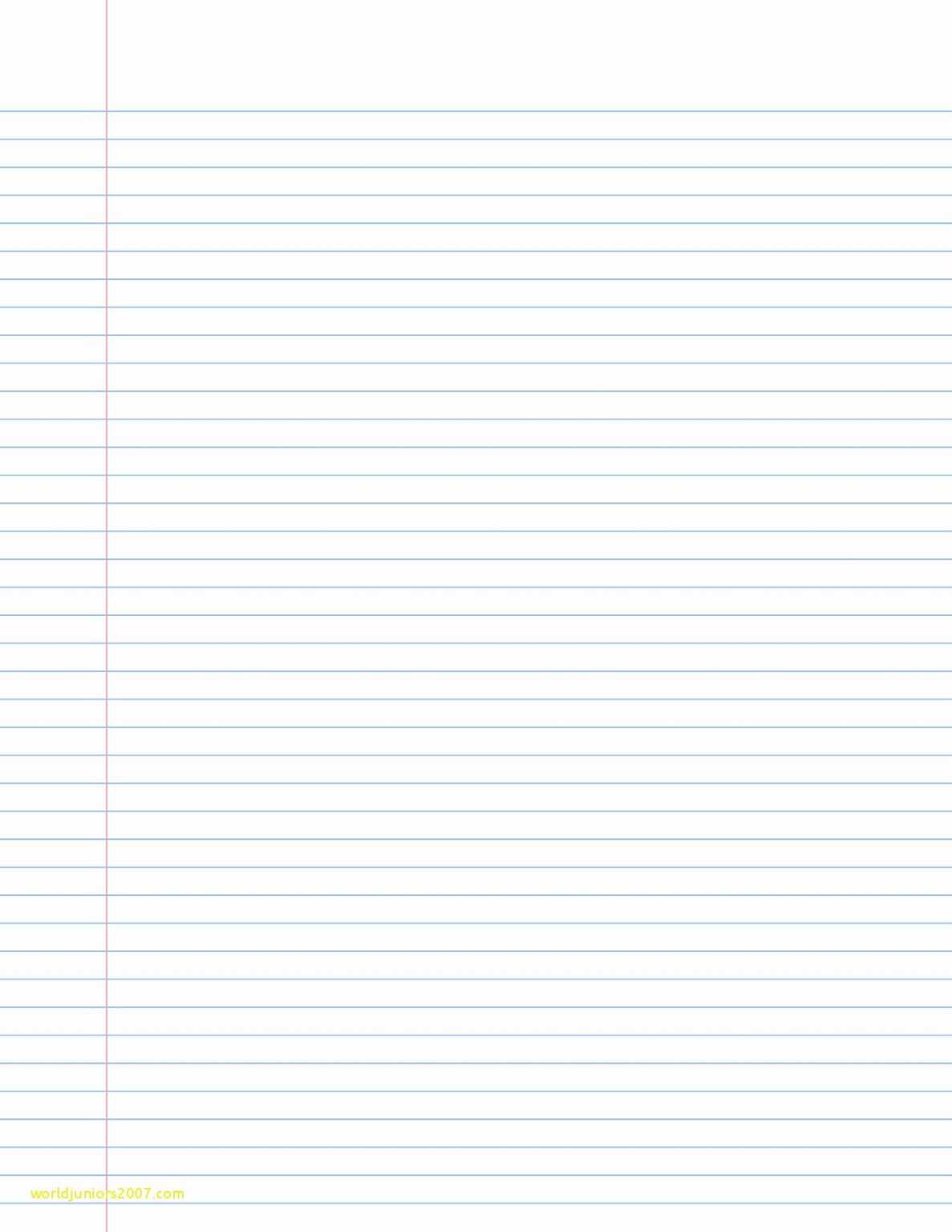 Notebook Paper Template For Word