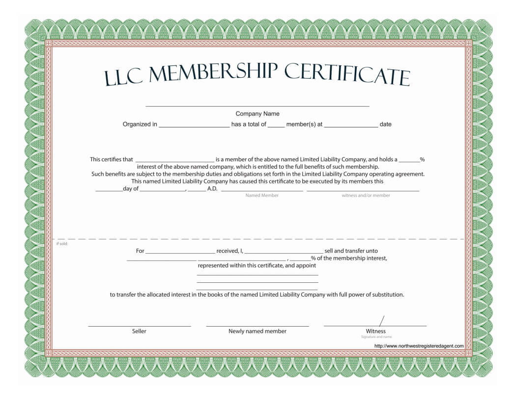 Llc Member Certificate Template – Ironi.celikdemirsan In New Member Certificate Template