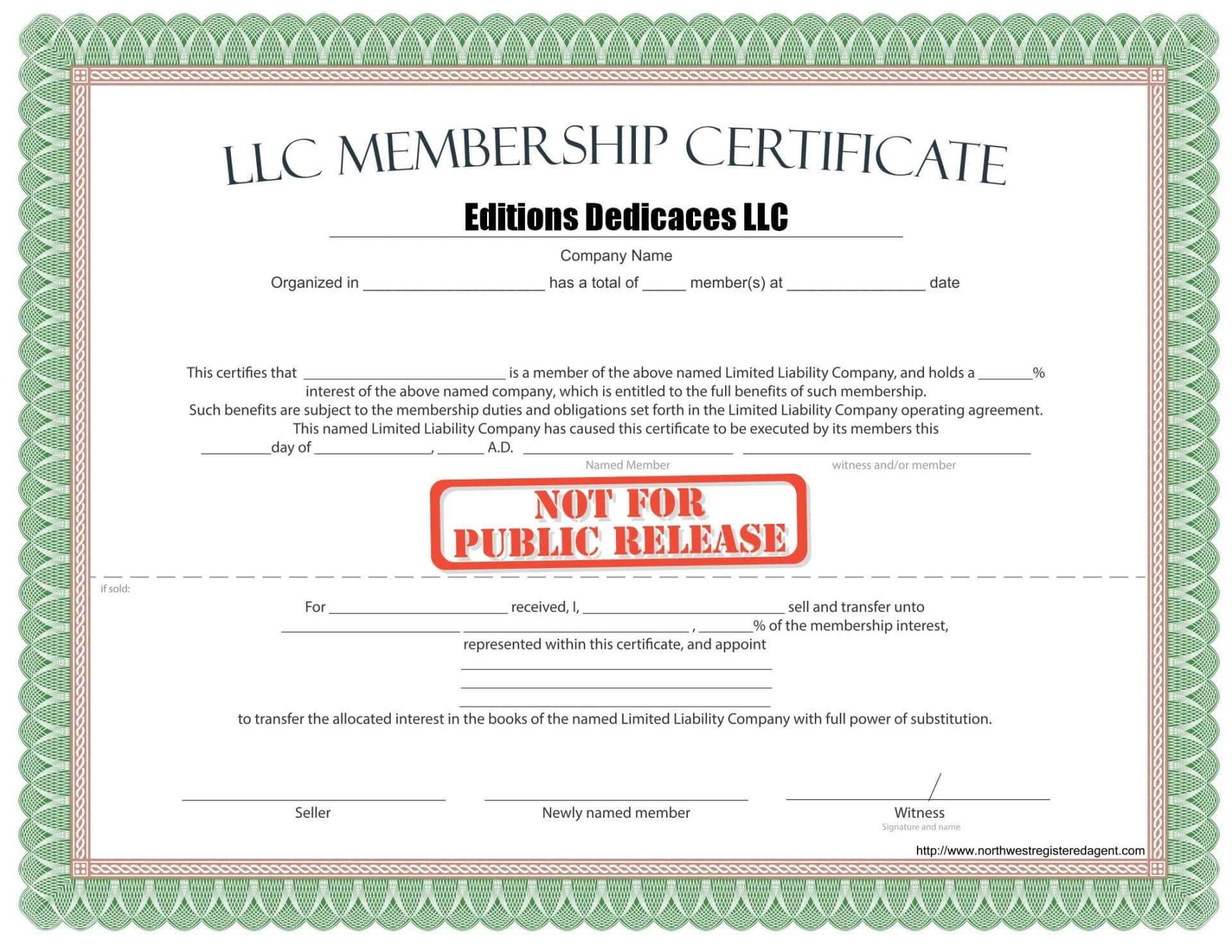 Llc Member Certificate Template – Ironi.celikdemirsan Throughout New Member Certificate Template